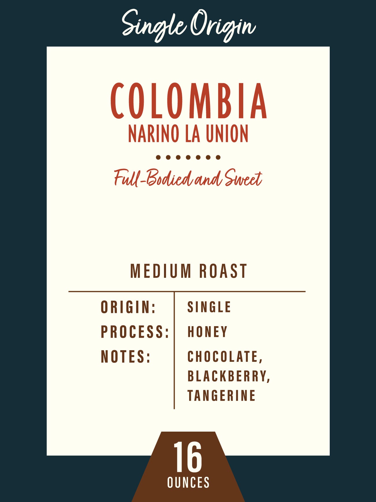 Colombia "Narino La Union" - 1lb Bag