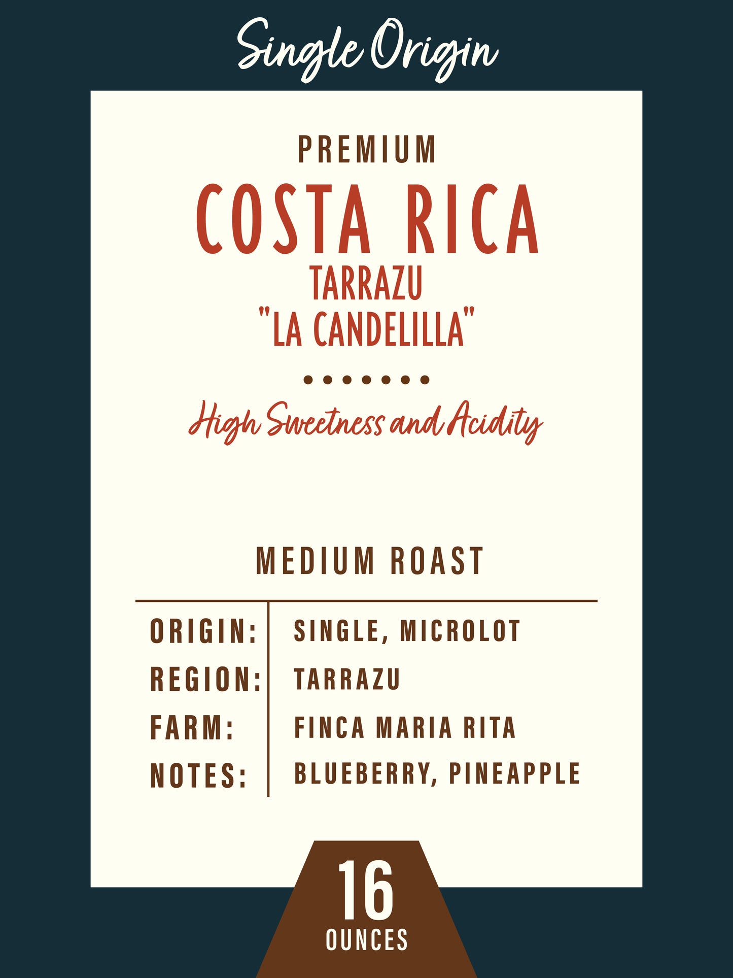 Costa Rica Tarrazu "La Candelilla" - 1lb Bag